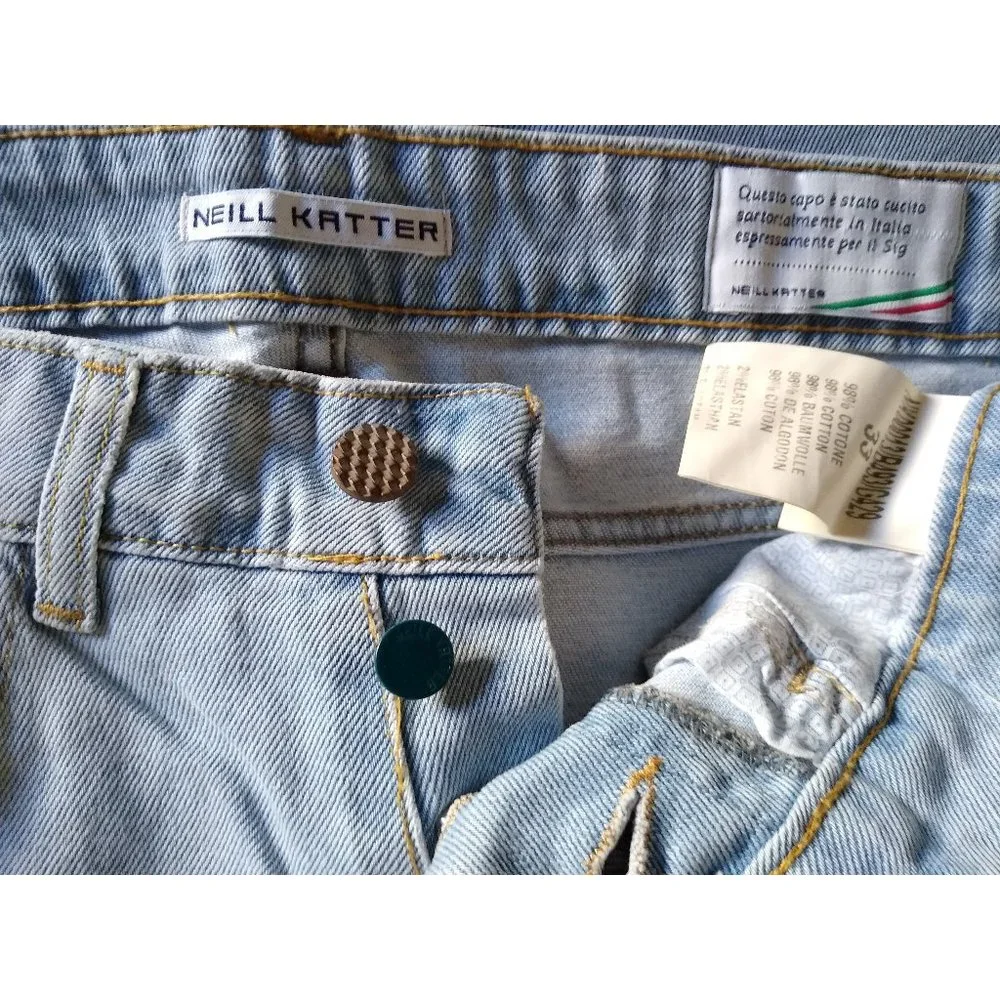 NEILL KATTER Men's Patchwork Skinny Blue Jeans Size 32